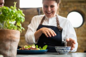 Sustainability experts showcasing menu development