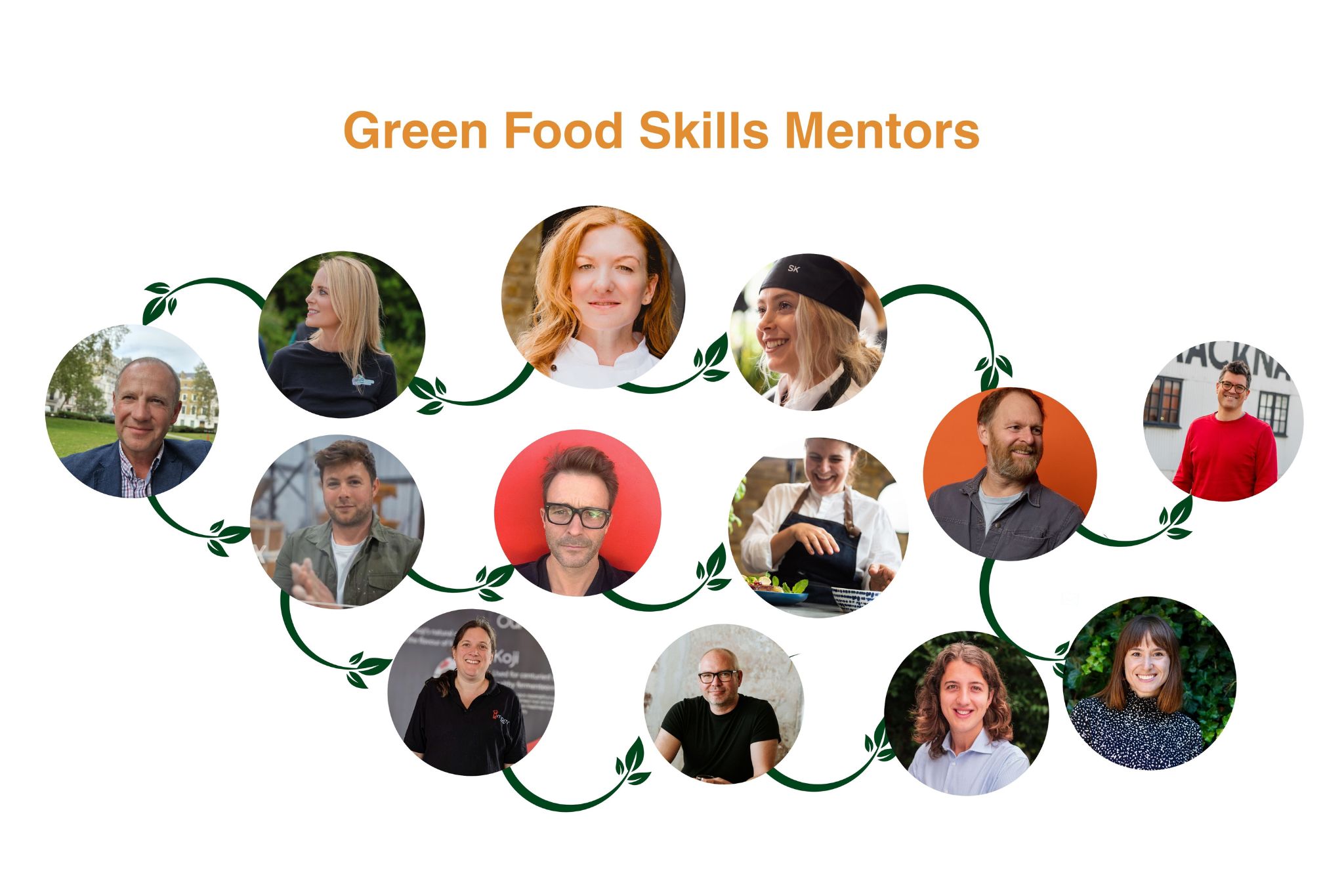 Collage of expert mentors from across the food industry providing real-world sustainability insight.